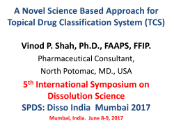 TCS - Society for Pharmaceutical Dissolution Science