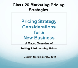 Class 26 11-22 Marketing Pricing Strategies Power Point Presentation