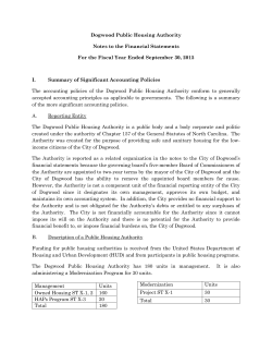Public Housing Authority Notes - North Carolina State Treasurer