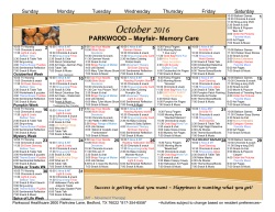 Sunday - Parkwood Healthcare