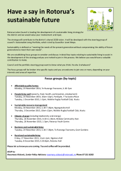 Have a say in Rotorua`s sustainable future