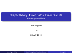 Graph Theory: Euler Paths, Euler Circuits - Contemporary