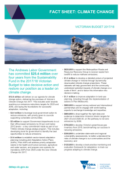 Budget 2017-18 - Fact Sheet - Climate Change