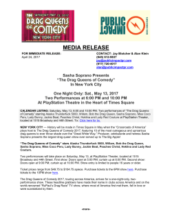 Sasha Soprano Presents &ldquo;The Drag Queens of Comedy&rdquo; In New