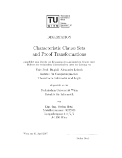 Characteristic Clause Sets and Proof Transformations