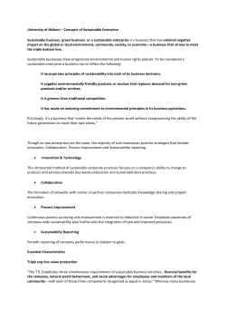Concepts of Sustainable Enterprise - UNIMAK
