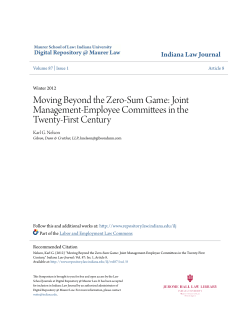 Moving Beyond the Zero-Sum Game - Digital Repository @ Maurer