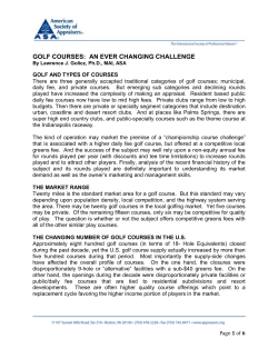 GOLF COURSES: AN EVER CHANGING CHALLENGE
