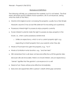 Property II &ndash; Wendel (2015) - St. Thomas More &ndash; Loyola Law School