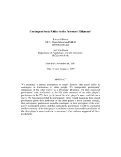 Contingent Social Utility in the Prisoners` Dilemma