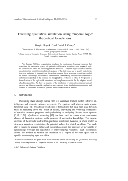 Focusing qualitative simulation using temporal logic: theoretical