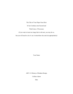 Chicago Manual Paper Template