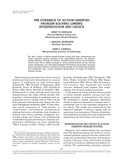 the dynamics of action-oriented problem solving