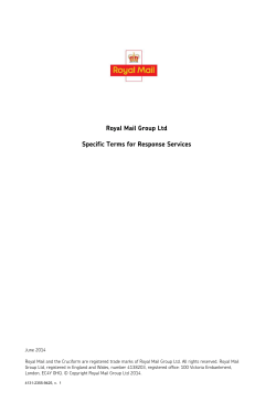 Royal Mail Group Ltd Specific Terms for Response Services
