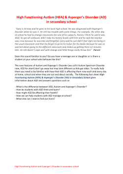 High Functioning Autism (HFA) and Asperger`s Disorder (AD) in