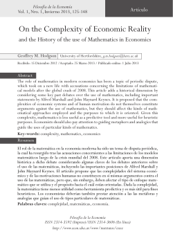 On the Complexity of Economic Reality