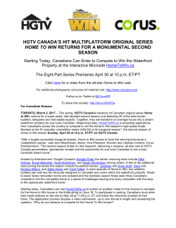 hgtv canada`s hit multiplatform original series home to win returns for