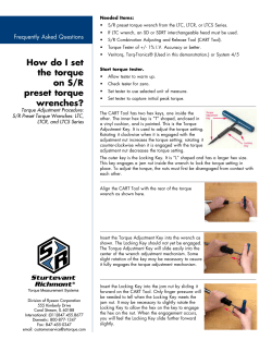 How do I set the torque on S/R preset torque wrenches?