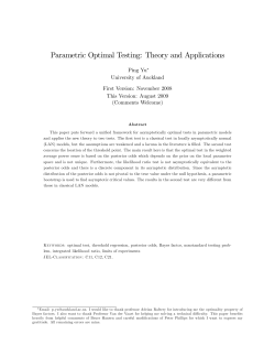 Parametric Optimal Testing: Theory and Applications