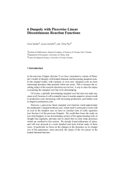 6 Duopoly with Piecewise Linear Discontinuous Reaction Functions