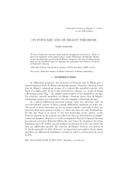 ON POINCAR&Eacute; AND DE RHAM`S THEOREMS