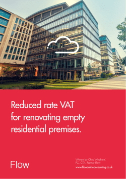 Reduced rate VAT for renovating empty residential premises.