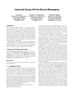 Improved Group Off-the-Record Messaging