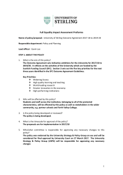 Outcome Agreement - University of Stirling