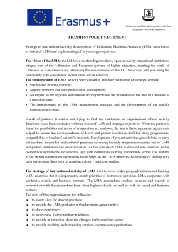 Erasmus+ Policy Statement - Lietuvos auk&scaron;toji jūreivystės mokykla