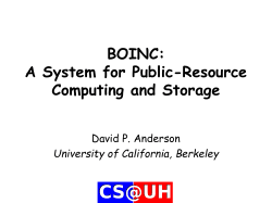 BOINC - Department of Computer Science