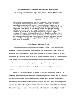 Helicopter Parenting?: Parental Involvement In the Workplace Kyle