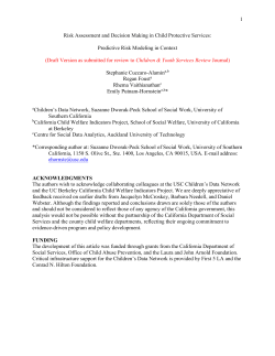 1 Risk Assessment and Decision Making in Child Protective