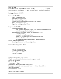 Education of the subject teacher and reading