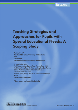 Teaching Strategies and Approaches for Pupils with Special