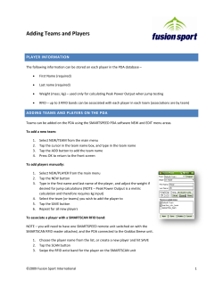 Adding Teams and Players