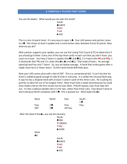 A CAREFULLY PLAYED PART SCORE You are the dealer. What