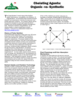 Chelating Agents: Organic -vs- Synthetic
