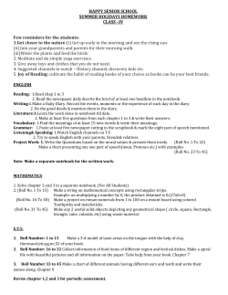 holiday homework of class iv