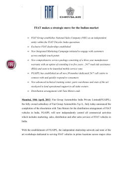 FIAT makes a strategic move for the Indian market