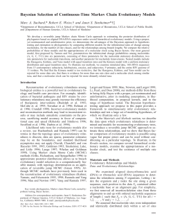 Bayesian Selection of Continuous-Time Markov Chain Evolutionary