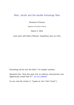 Abel, Jacobi and the double homotopy fiber