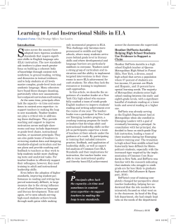Learning to Lead Instructional Shifts in ELA