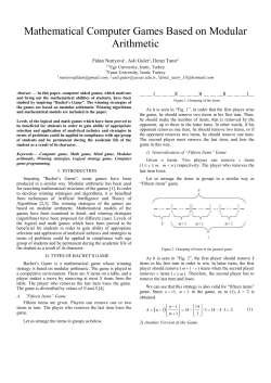 Mathematics&ndash;Computer Game Programs
