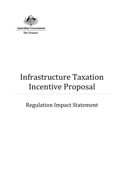 Infrastructure Taxation Incentive RIS