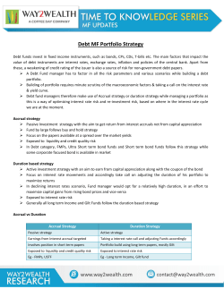 Debt MF Portfolio Strategy