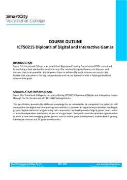 COURSE OUTLINE ICT50215 Diploma of Digital and Interactive