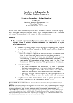 Unfair Dismissal - Productivity Commission
