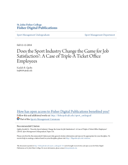 Does the Sport Industry Change the Game for Job Satisfaction?: A