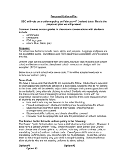 Proposed Uniform Plan SSC will vote on a uniform policy on