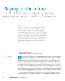 Playing for the future - Australian Clearinghouse for Youth Studies